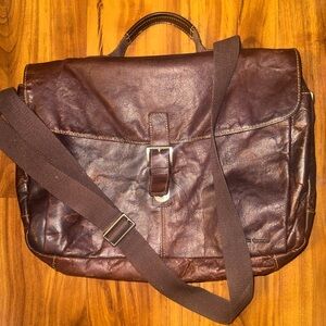 Vintage Jack George leather messenger or crossbody bag, EUC (unisex)